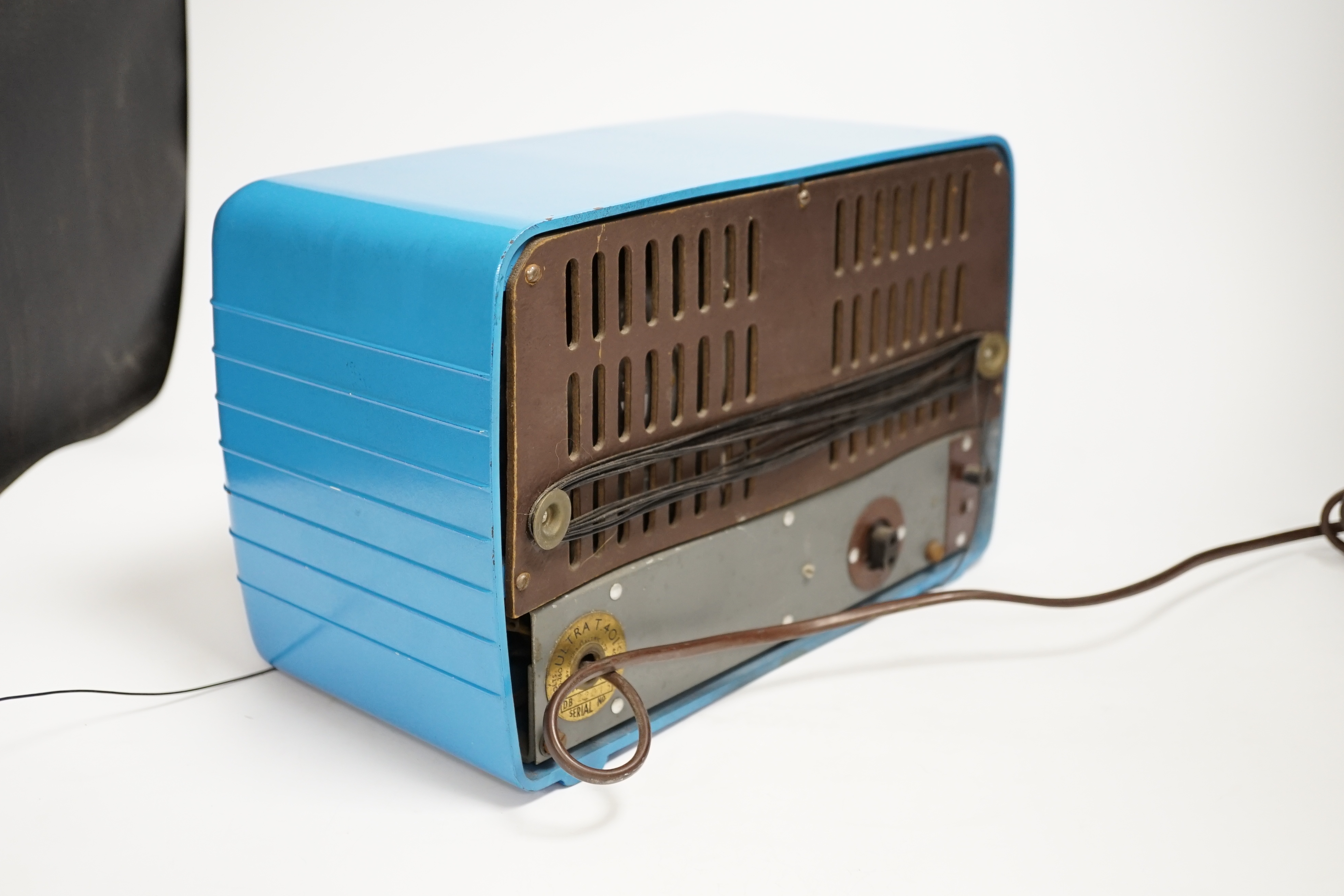 Ultra T401 vintage Bakelite radio in blue